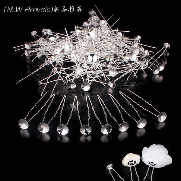 

ювелирных изделий weding white silver metal diy для груза свободных волос основы волос способа покрыла женщины pin 100шта lot blank dayupsho, Golden;silver