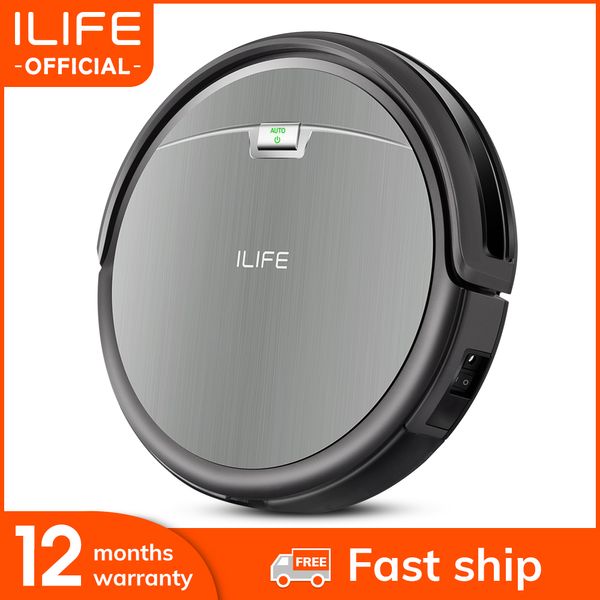 ILIFE A4S Robot Aspirador de aspirador Poderosa sucção para tapete fino piso duro grande Dustbin MiniRoom função recarga automática