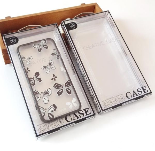 

universal empty retail package box clear blister pvc plastic retail package boxes metal hook for smart phone 5.5 inch iphone x samsung note8