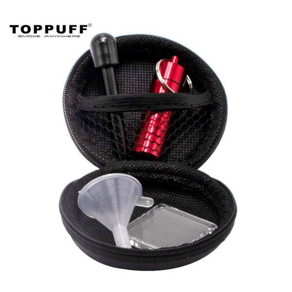 Il set di tabacco da fiuto TOPPUFF include un tubo per sniffare con cannuccia da fiuto nasale in metallo + barattolo contenitore in alluminio + imbuto in plastica