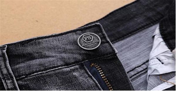 

fashion men ripped jeans pants with patches straight stretch patchwork denim trousers for man distressed jean joggers, Blue