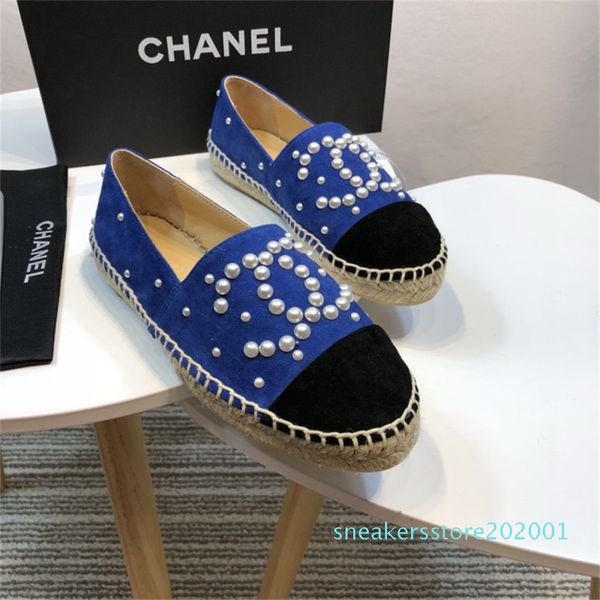 

2019 luxury designer espadrilles women summer spring platform with hardware loafer girls genuine leather sick sole eur35-40 with box 1 s01, Black