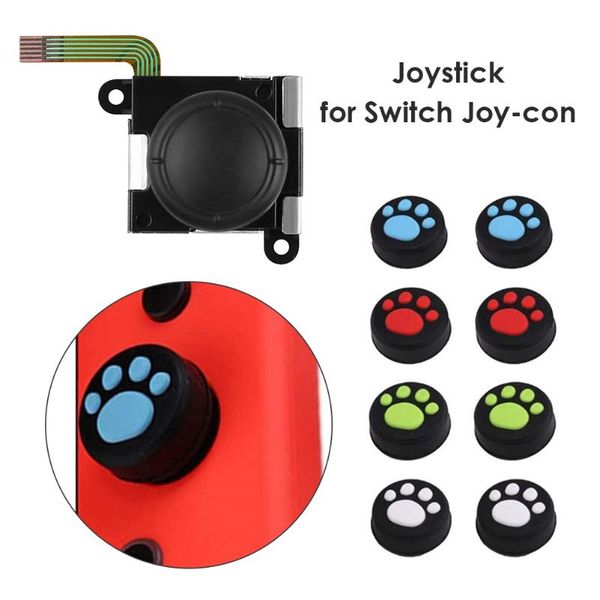 

thumb stick dustproof analog joystick replacement set portable carrying decor for switch joy-con controller gamepad