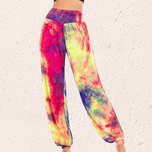 

йога спортивные штаны tie dye йога брюки сыпучие boho aladdin комбинезон брюки карандаш спорт бег тренажерный зал леггинсы 2020 мода, White;red