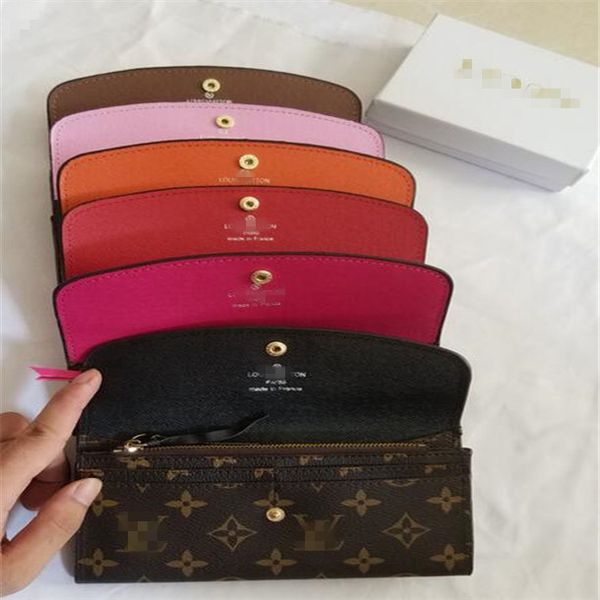 

wholesale 9 colors fashion single zipper pocke men women leather designer wallet lady ladies long purse with orange box card, Silver