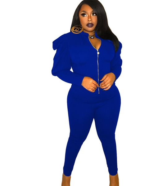 

crew neck designer womens tracksuits fashion two piece set puff sleeve casual sport womens clothing soild color, Gray