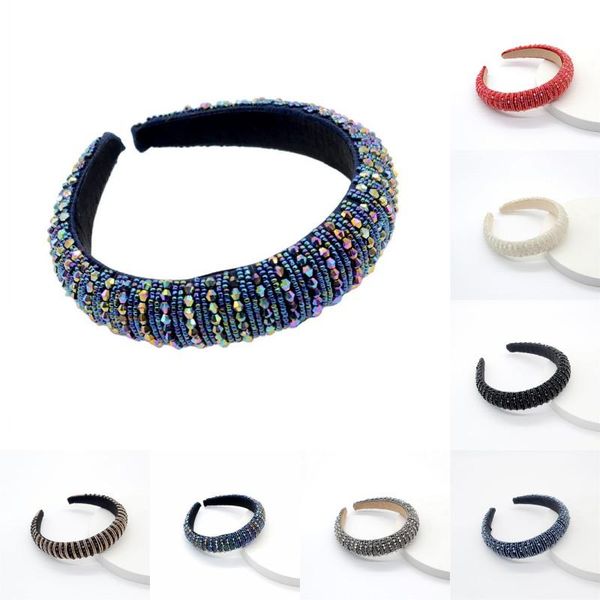 

dhl shipping boho crystal hairband for women girls wedding wide headwear baroque rhinestone hair hoop headband valentine's day gifts d