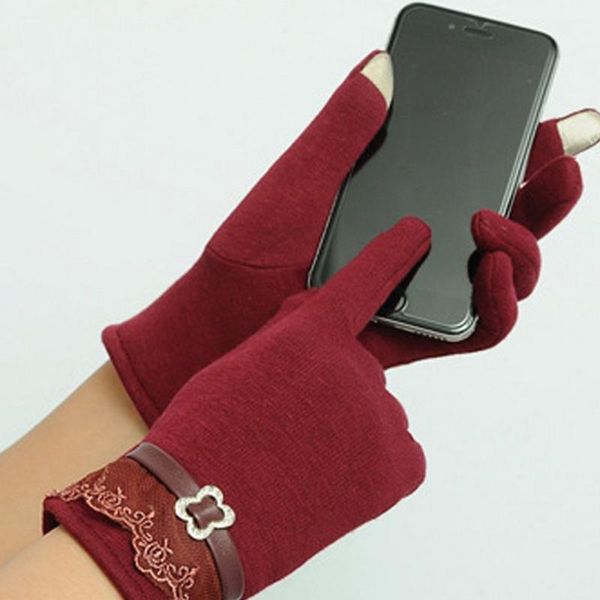 

touch screen gloves ladies womens winter warm mittens use device while keeping hands cosyan gifts for girls, Blue;gray