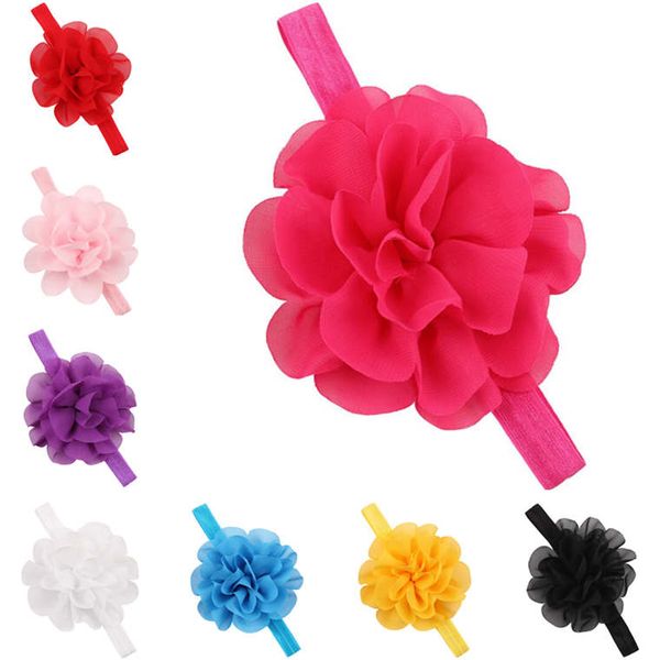 

epecket dhl chiffon flower baby elastic headband baby hairband accessories datg091 hair jewelry headbands, Silver