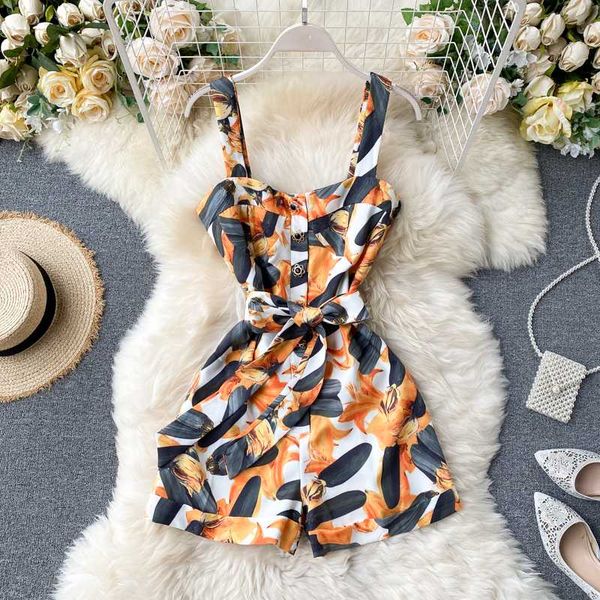 

2020 new fashion women's clothing print rompers womens jumpsuit, Black;white