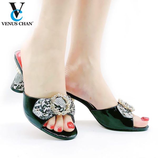 

latest 2020 special arrivals wedding black color nigeriain shoe summer women slippers high heels sandals fashion evening shoes