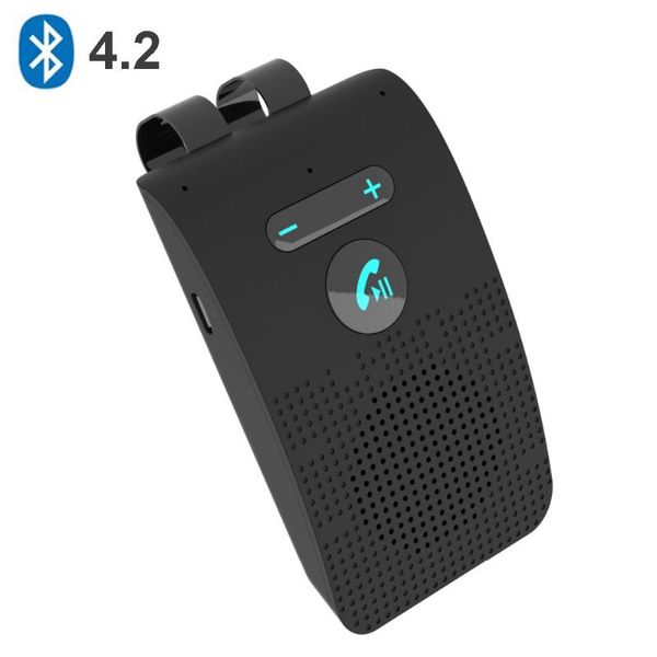 

car bluetooth handskit car mp3 player wireless a2dp music receiver bluetooth 4.2 sun visor speakerphone for two device