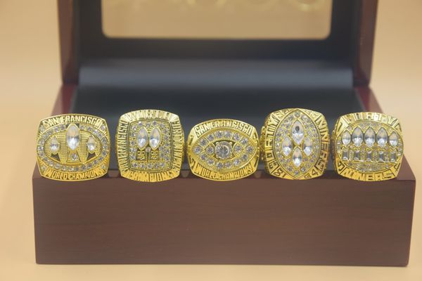 

5pc rings 1994 1989 1988 1984 1981 san ring francisco championship ring, Golden;silver