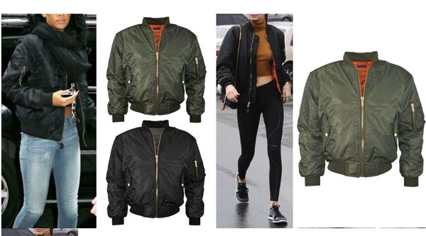 Cappotti casual autunno inverno Parka Giacca bomber verde militare Cappotto da donna Giacca basic Cerniera imbottita Chaquetas Capispalla da motociclista