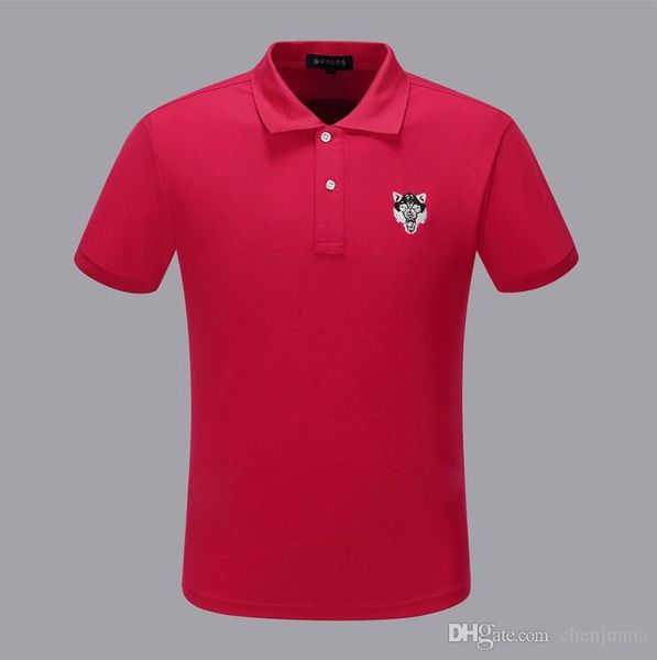

2019 brand new men polo shirts fashion classic short sleeved casual designer polo shirt snake tiger floral embroidery mens polos shirt #6512, White;black