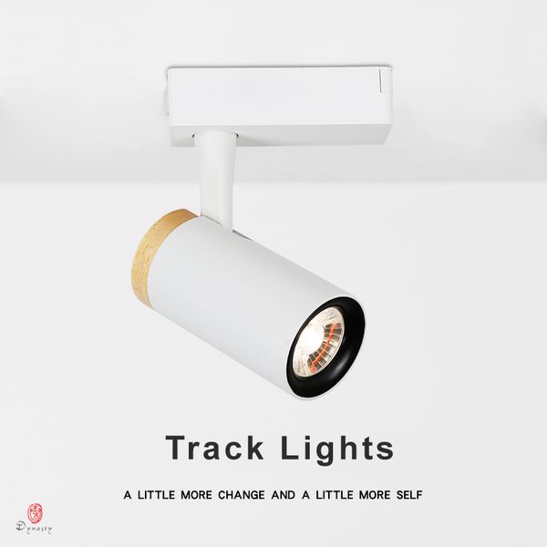 

new aluminum& oak track lights modern led spotlights high cri premium quality spot for home shop cafe light effect dynasty good price
