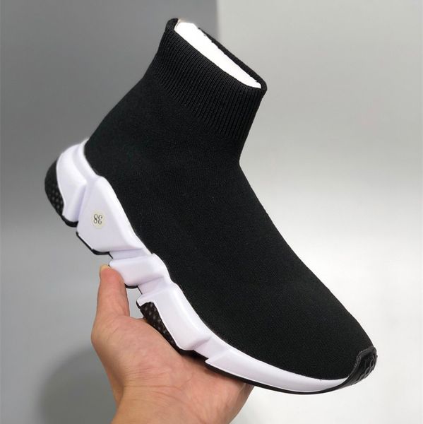 

letter print sneakers speed trainer black red triple black fashion flat sock men women casual shoes speed trainer runner