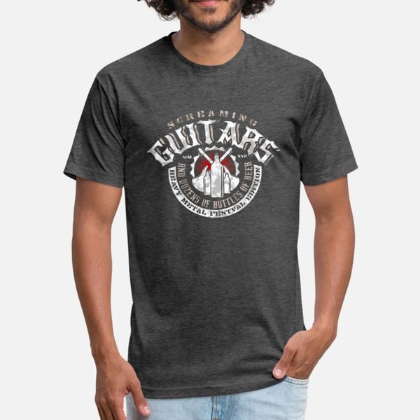 

screaming guitars and dozens of bottles of beer t shirt men customized tee shirt crew neck male fitness building summer cool shirt