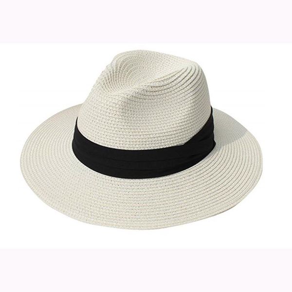 

2020 fashion panama hat summer sun hat men's beach straw men's uv protective women's, Blue;gray
