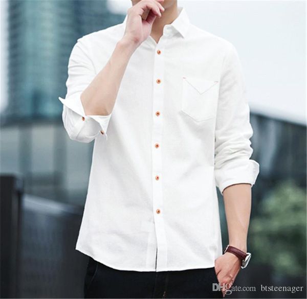 

shirts solid color fashion male clothing designer mens shirts slim long sleeve lapel casual spring, White;black