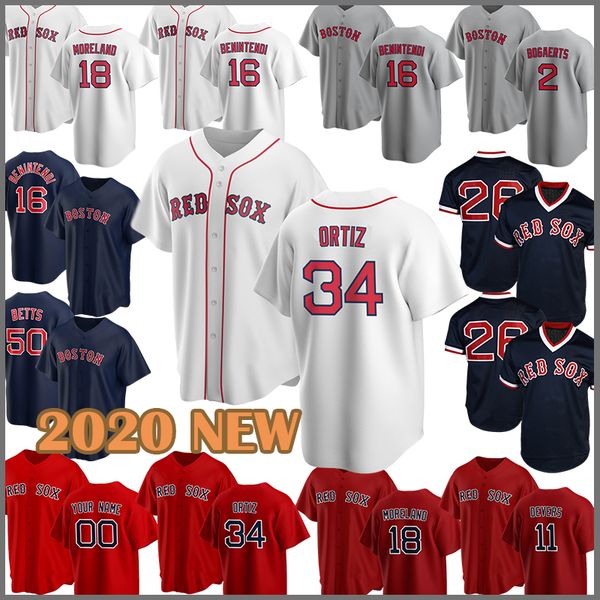 

custom baseball jersey red 50 mookie betts sox 9 ted williams 16 andrew benintendi 34 david ortiz 28 jd martinez 26 wade boggs 41 chris sale, Blue;black