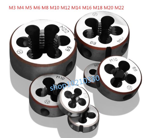 

2pcs mini metric threading screw machine die right hand tools thread die tool m3/4/5/6/8/10/12/14/18/20/22 for small workpiece