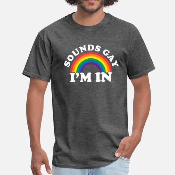 

funny gay s for men pride rainbow sounds gay t shirt men crazy 100% cotton s-xxxl natural crazy comfortable summer style cool shirt
