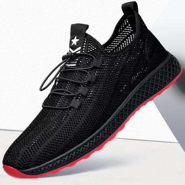 

2020 summer fashion fitness breathable mesh sports wind single shoes students casual running men's shoes, Black