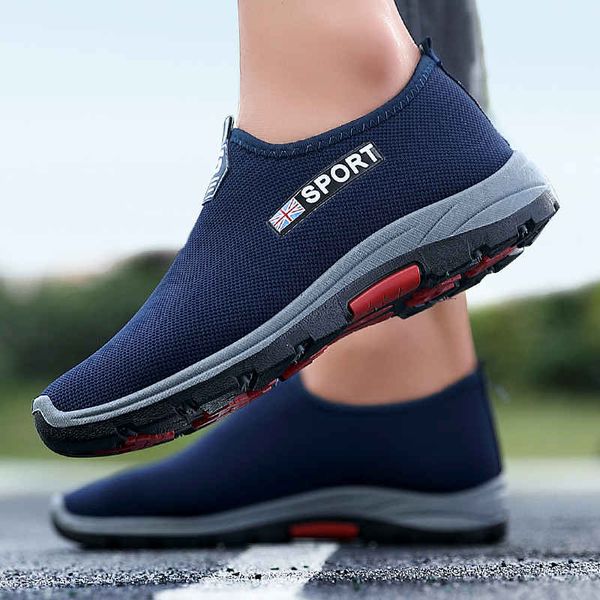 

breathable man sport shoes large size sneakers shoes men slip-on shoe running man low sports shoe 2020 blue mesh footwear i2