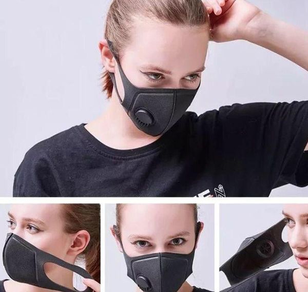 

individual fashion balck high anti dust pollution mask package reusable mask respirator valve facemask sponge washable anti with face vgmiu