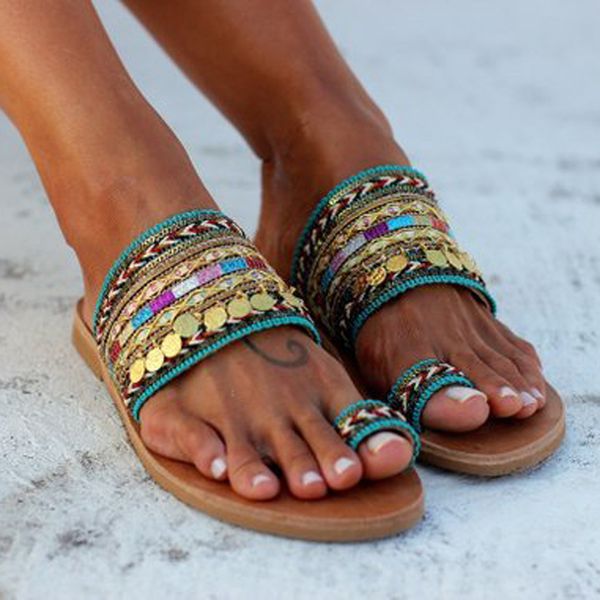 

women sandals 2020 summer flip-flops ladies flats sandals non-slip fashion women beach shoes metal decor female slippers, Black