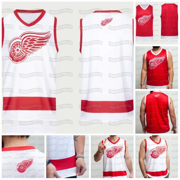 

moritz seider detroit red wings tank hockey jersey 35 jimmy howard 71 dylan larkin 39 anthony mantha 72 andreas athanasiou tyler bertuzzi, Black;red