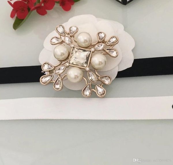 

new with box luxury women s female s ladies stamped crystal flower brooches pins light gold with box ing, Gray