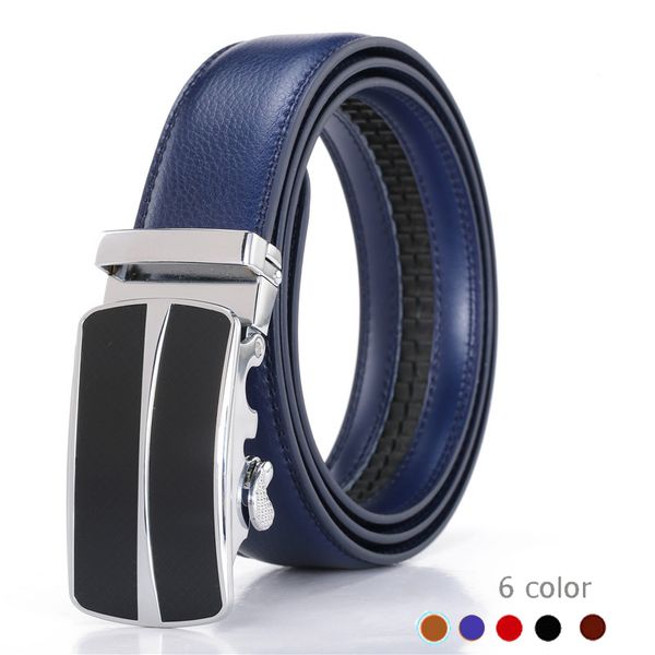 

leather belt, business casual fashion leather belt, men's belt men's metal automatic buckle, Black;brown