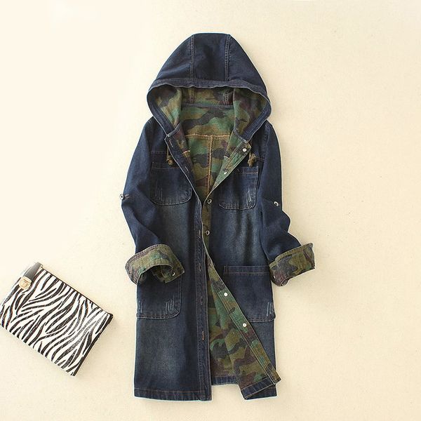 

women long coat casual ladies jacket cotton club coat party army green camouflage clothes, Tan;black