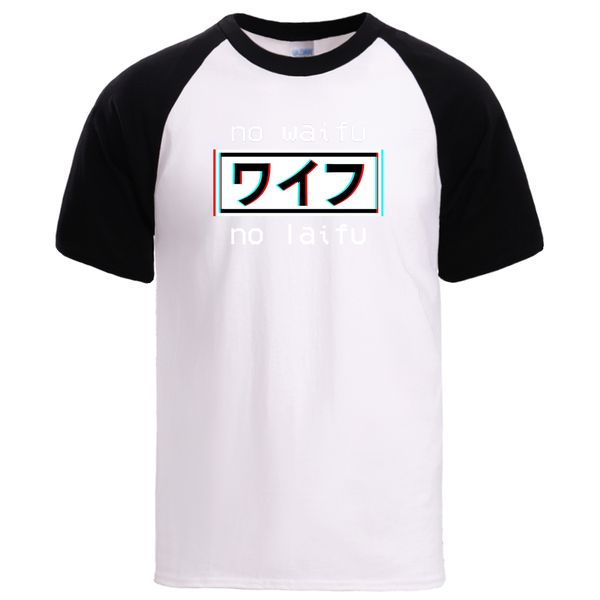 

japan anime manga no waifu no laifu t shirt mens summer short sleeve cotton raglan tshirt 2020 new arrival crewneck pullover tee