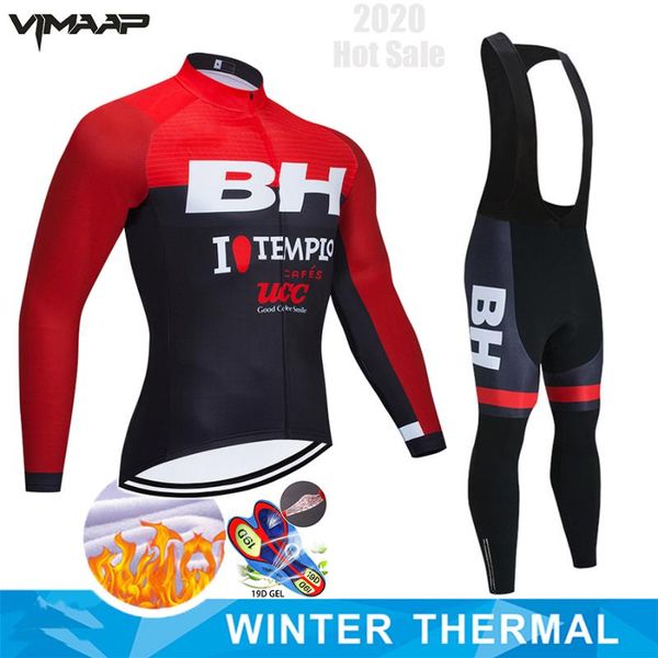 

bh winter cycling jersey pro team ropa ciclismo hombre fleece cycling set mtb clothing northwave bib pants set, Black;blue