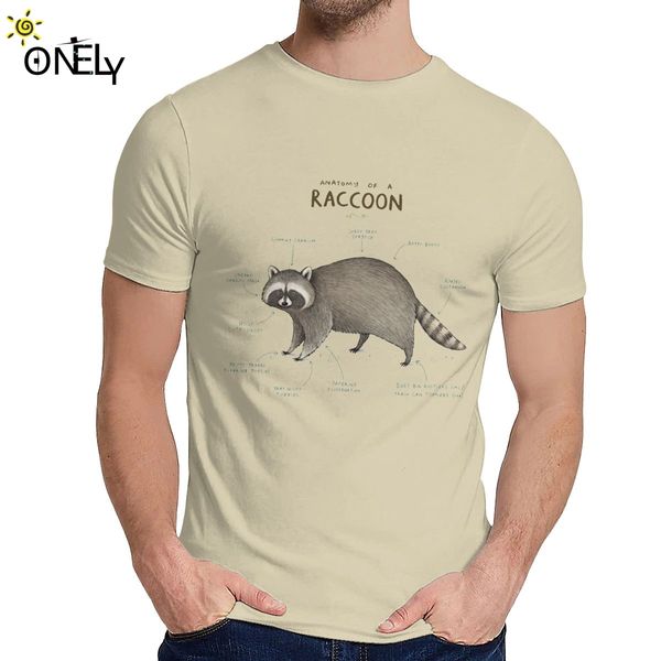 

great quality anatomy of a raccoon animals cute homme t shirt for male summer cool man pure cotton camiseta classic round neck