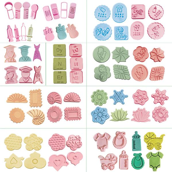 

baking moulds 9 kinds plastic biscuit cookie cutter fondant cake decorating tools chocolate mold embossing molds diy