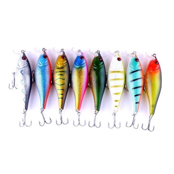 HENGJIA 9.5cm 13.5g Krank Balıkçılık Yemler Wobblers Kalite Profesyonel Crankbaits 8 # Kanca 3D Gözler Yapay Sabit yemler Pesco