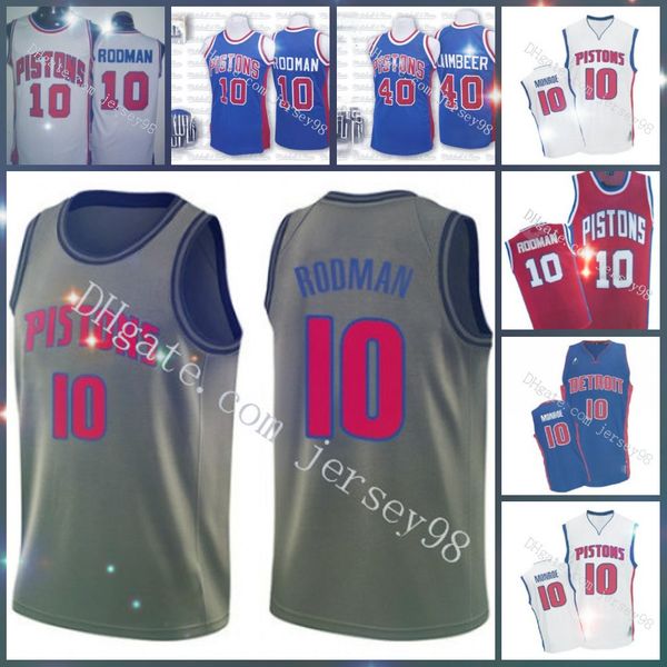 

детройт поршни мужчины # 10 деннис родман ретро баскетбол джерси, Black