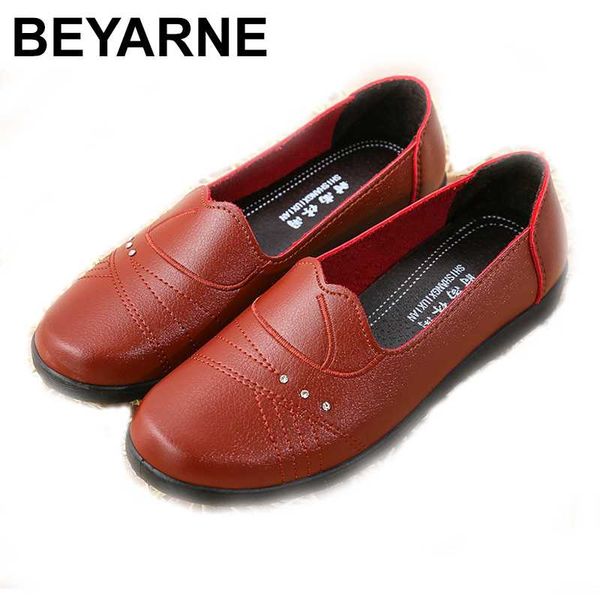 

beyarne пружинные женщины плоские кожаные ботинки вскользь мокасины женская мода шнурках мокасины мать обувь комфорт для дам, Black