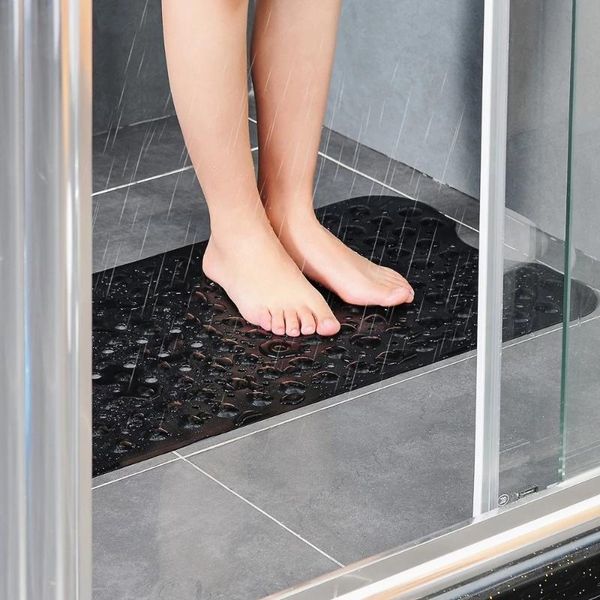 

Large Strong Suction Non-slip Bath Mat Safety Shower Bath Mat Plastic Colorful Point Bead Massage Pad Bathroom Carpet