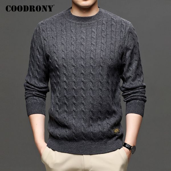 

coodrony brand sweater men streetwear fashion knitwear jumper o-neck pullover men clothing autumn winter casual sweaters c1191, White;black