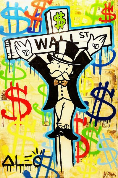 

alec monopoly abstract graffiti art decor wall street home decor handpainted &hd print oil paintings on canvas wall art pictures 200823