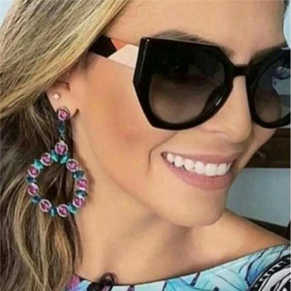 

2018 new oversized butterfly sunglasses women brand designer round women's glasses fashion cat eye sunglasses ladies uv400 t200615, White;black