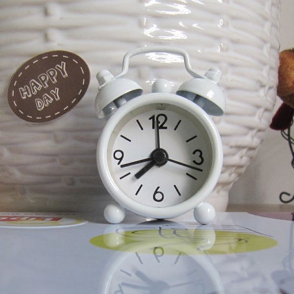 

new home outdoor portable cute mini cartoon dial number round desk alarm clock