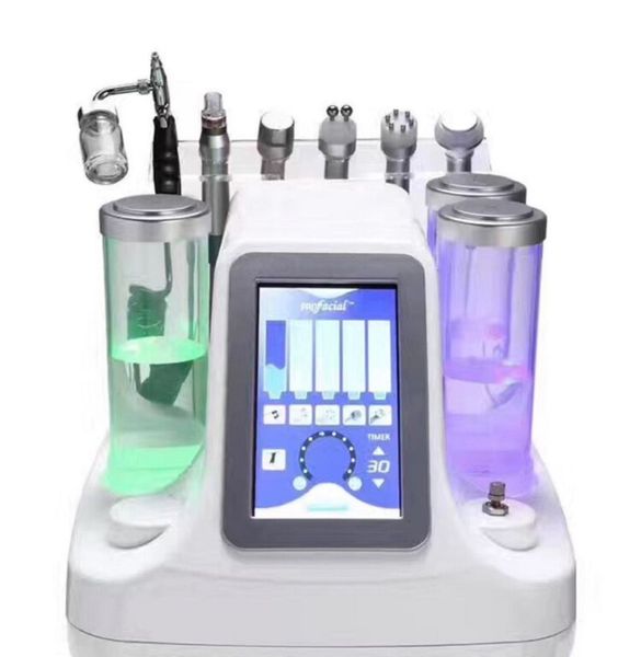 

6 in1 microdermabrasion hydro peel hydrafacial hydra water peeling water dermabrasion cold hammer bio ultrasonic rf spa equipment, Black;white