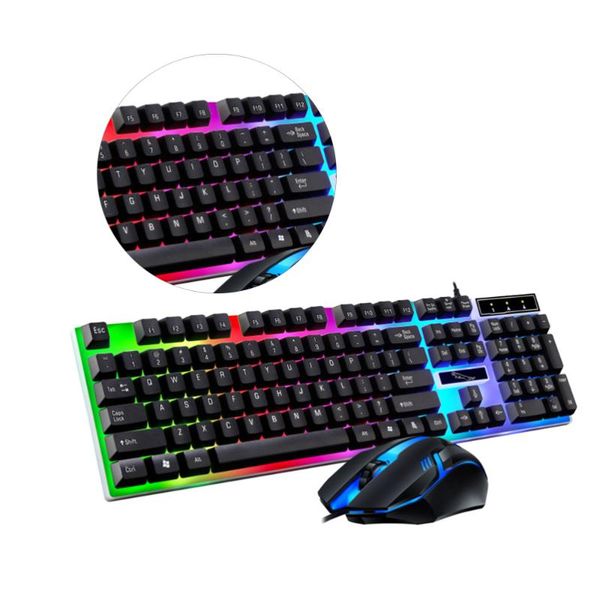 

1 набор удобный rgb gaming проводная клавиатура с подсветкой клавиатуры usb