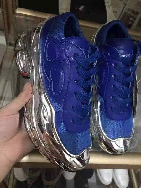 

2019 new fashion women coated soles mirror reflective ozweego colorful gradient hollow raf simon women casual shoes us13 us14 ck25011241 b2, Black